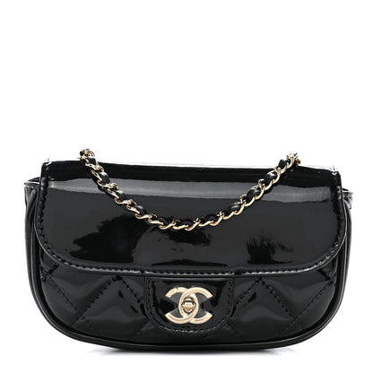 Chanel Patent Calfskin Quilted Mini Flap Black 1 of 11