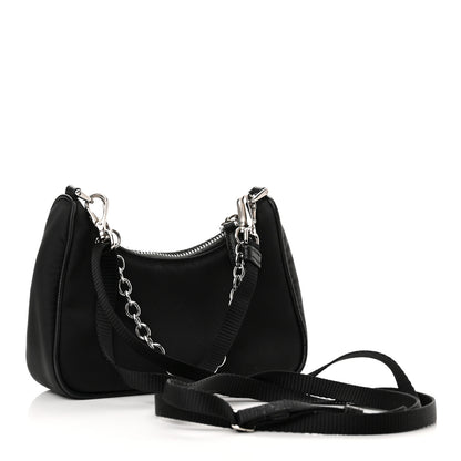 Prada Tessuto Nylon Mini Re-Edition 2000 Shoulder Bag Black 3 of 9