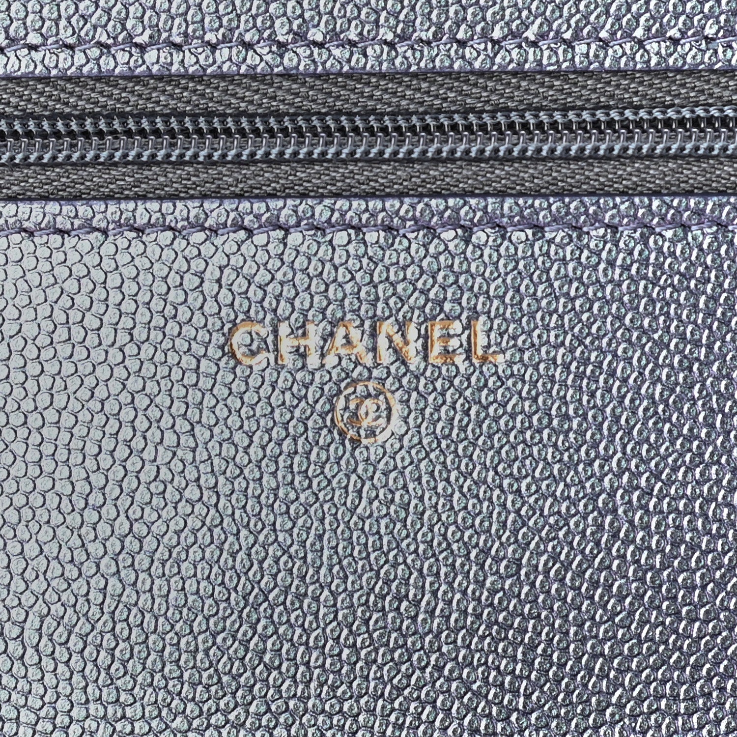 Chanel Iridescent Caviar Quilted Wallet On Chain WOC Dark Blue 5 of 9
