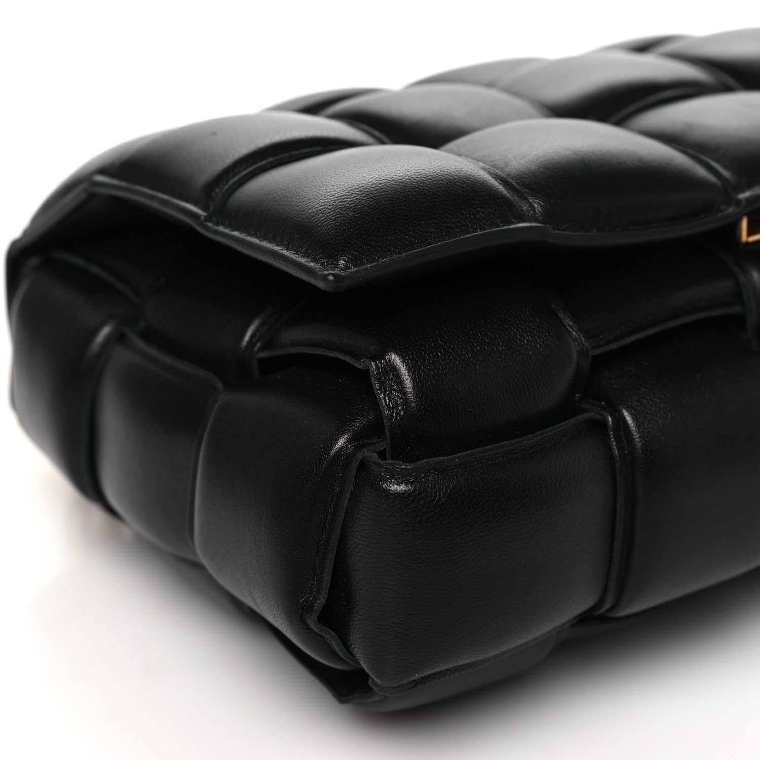 Bottega Veneta Lambskin Maxi Intreccio Padded Chain Cassette Crossbody Bag Black 9 of 10