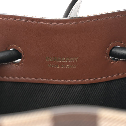 Burberry Giant Check Calfskin TB Bucket Bag Dark Birch 6 of 9