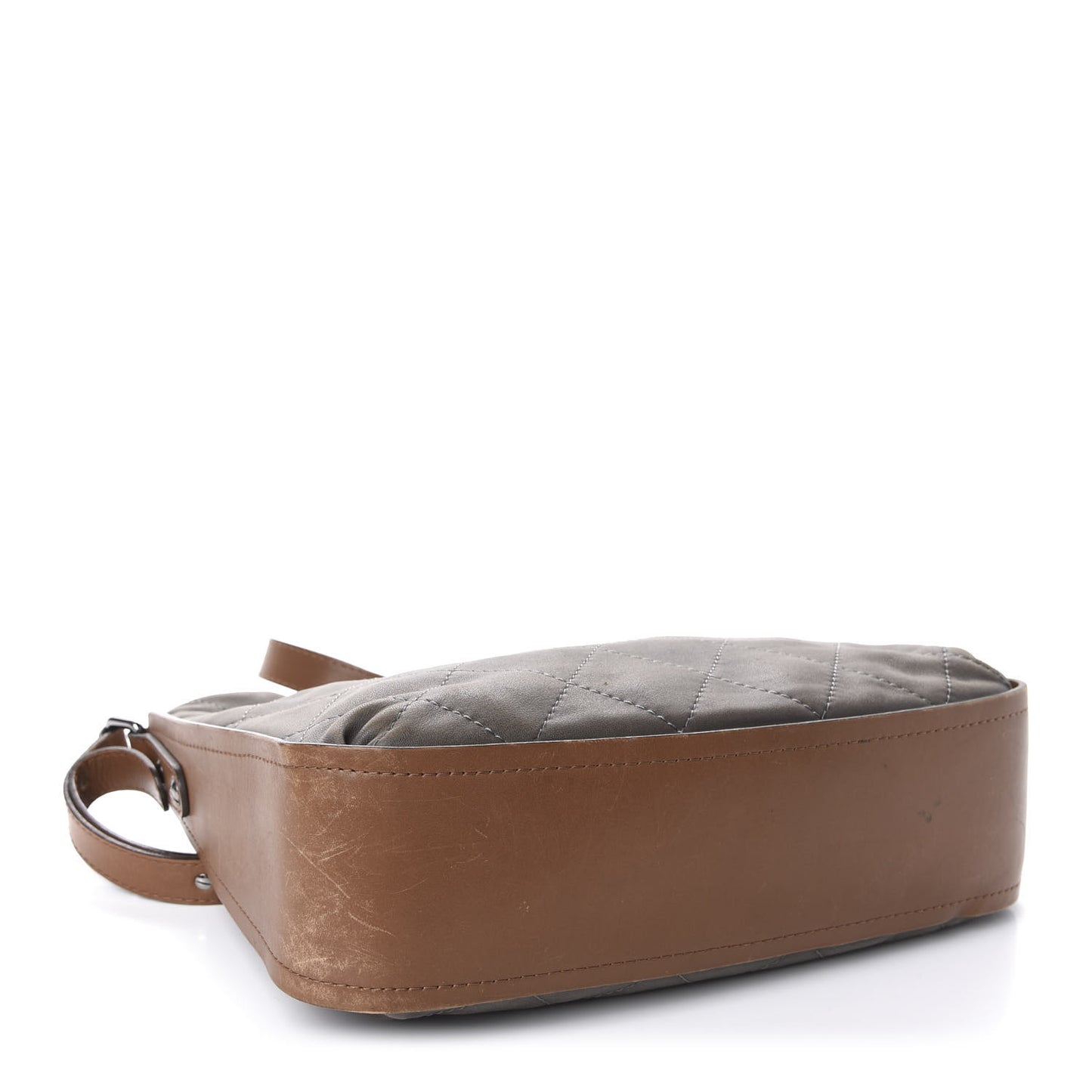 Calfskin Country Chic Stitched Hobo Grey