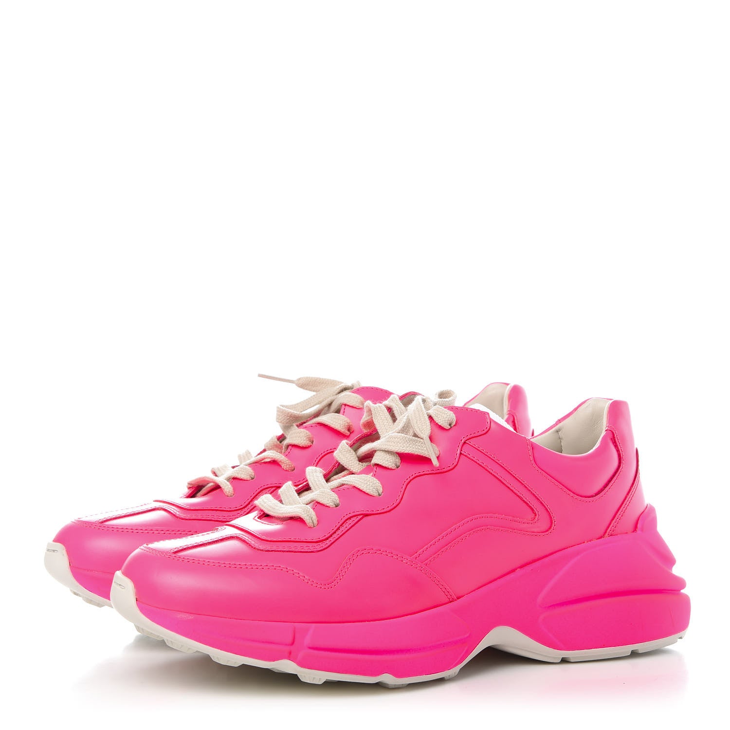 Gucci Calfskin Mens Rhyton Sneakers 8 Fuxia Fluo 3 of 10