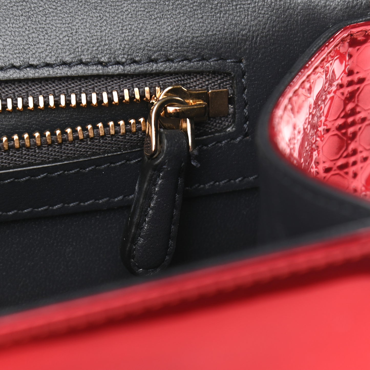 Metallic Patent Micro-Cannage Medium Diorama Flap Bag Red