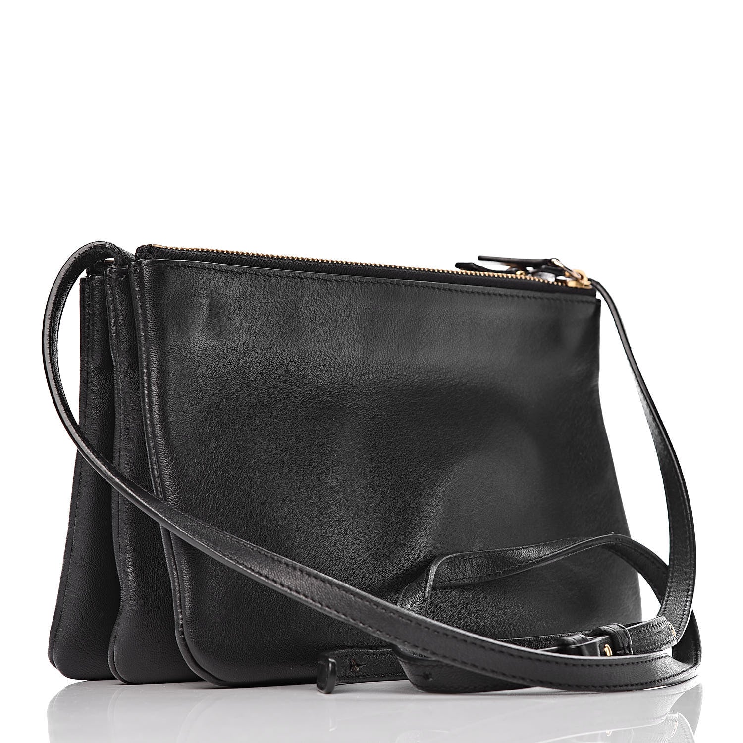 Celine Lambskin Small Trio Crossbody Bag Black 3 of 12