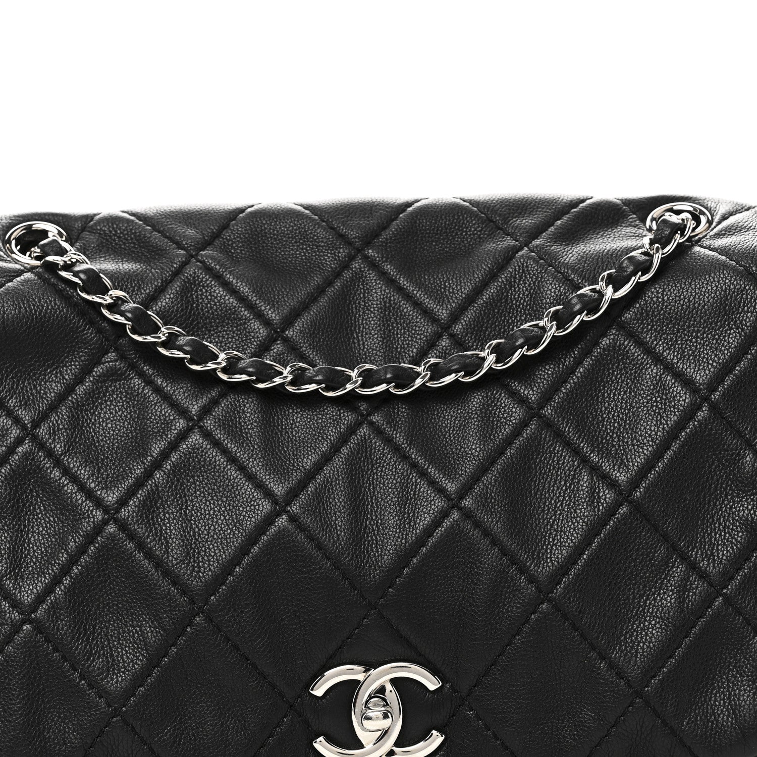 Chanel Calfskin Quilted CC Curvy Flap Black 8 of 11
