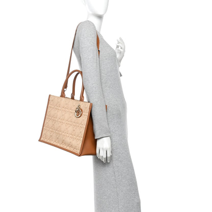 Christian Dior Raffia Macro Cannage Medium Book Tote Natural 2 of 9