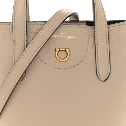 Salvatore Ferragamo Tumbled Calfskin Gancini Mini Bag Beige 7 of 10