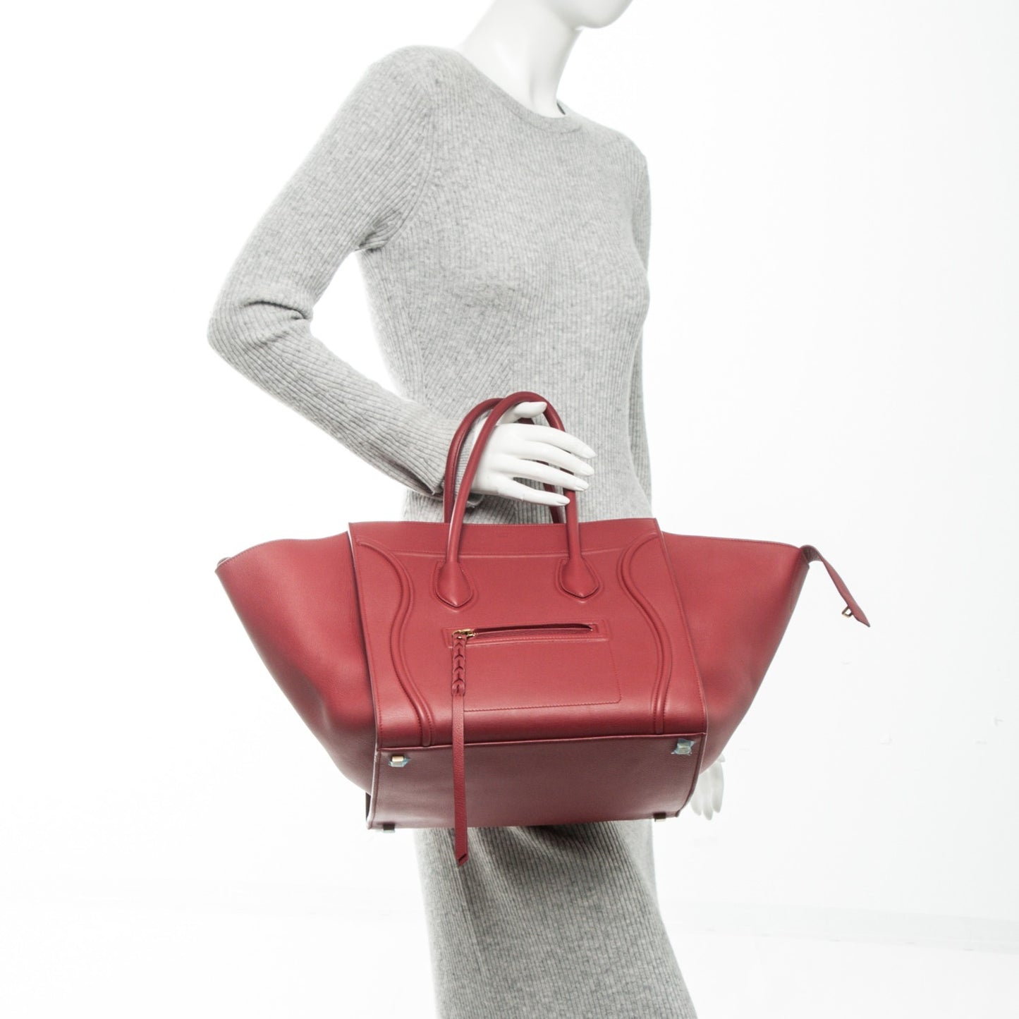 Supple Calfskin Medium Phantom Luggage Red