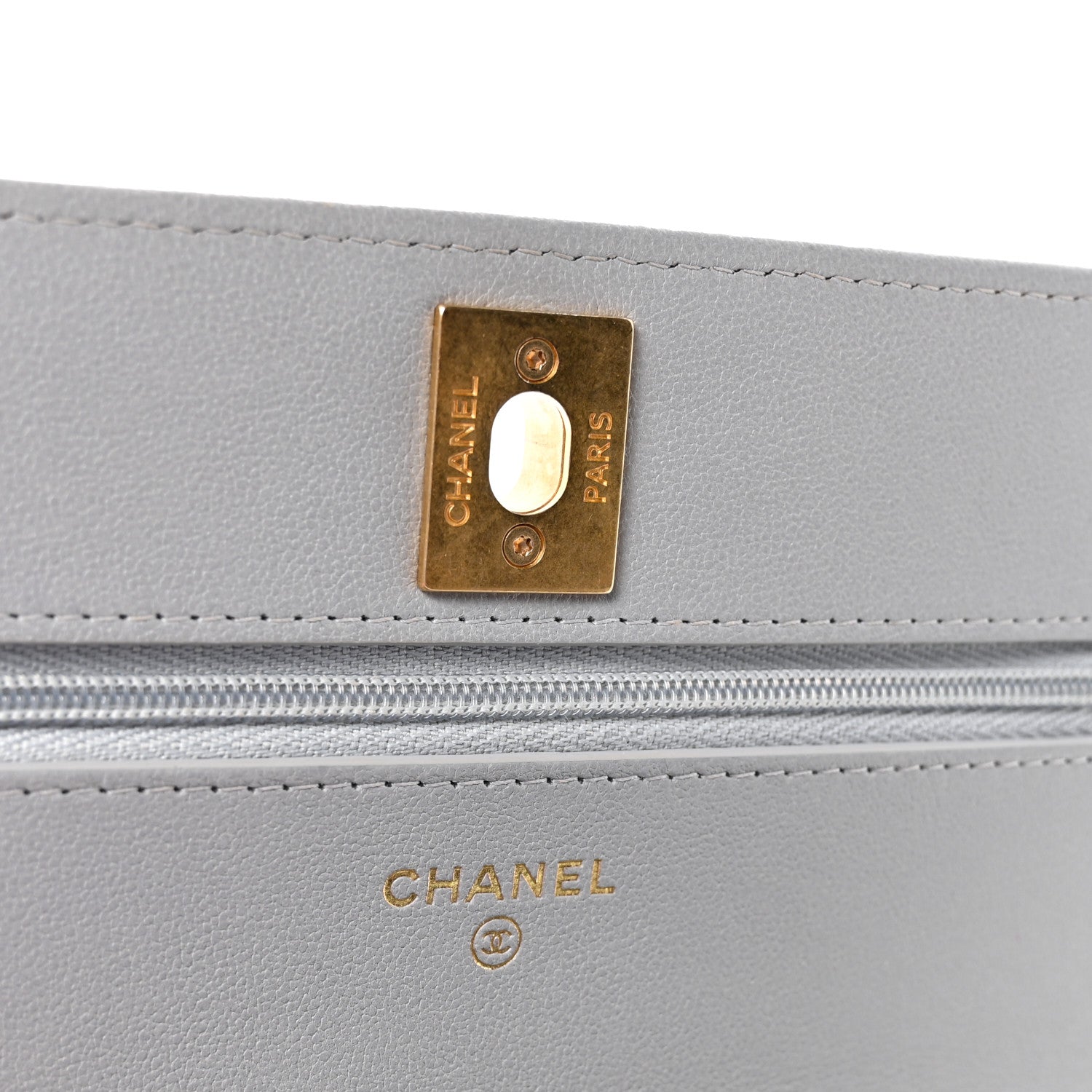 Chanel Caviar Quilted Sweetheart Wallet On Chain WOC Grey 6 of 12