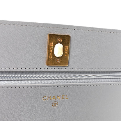 Chanel Caviar Quilted Sweetheart Wallet On Chain WOC Grey 6 of 12