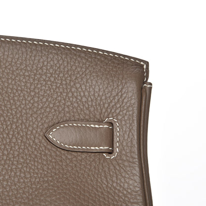 Hermes Taurillon Clemence Birkin 35 Etoupe 27 of 29
