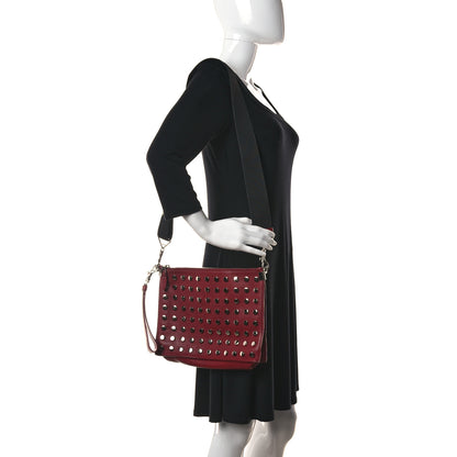 Versace Calfskin Studded Crossbody Red 2 of 17