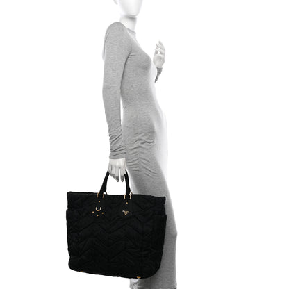 Prada Tessuto Nylon Gaufre Tote Black 2 of 12
