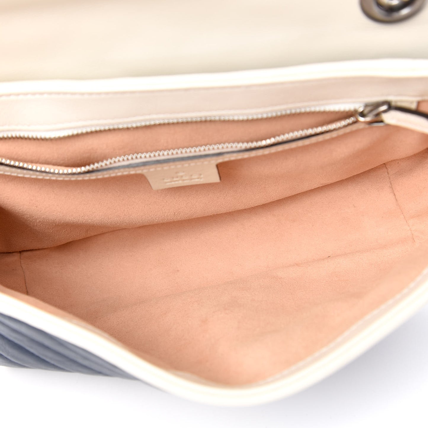 Azalea Calfskin Matelasse Small Torchon GG Marmont Shoulder Bag Blue Agata Mystic White