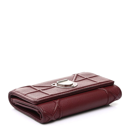 Christian Dior Grained Calfskin Cannage Diorama Elancee Wallet Burgundy 4 of 9