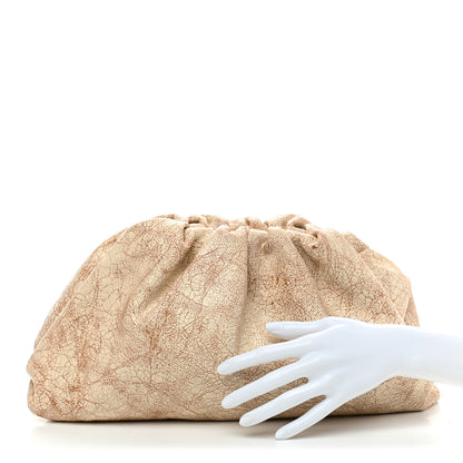 Bottega Veneta Crackled Calfskin The Pouch Oversized Clutch Zabaione 2 of 9