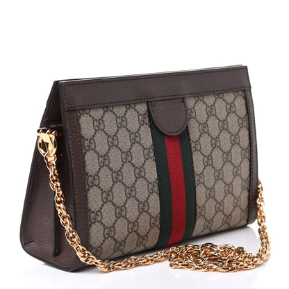 Gucci GG Supreme Monogram Web Small Ophidia Chain Shoulder Bag Brown 3 of 12