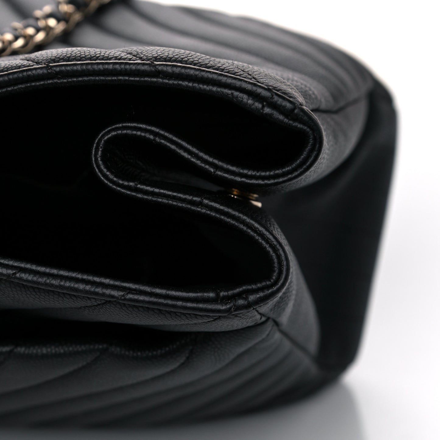 Goatskin Quilted Large City Rock Shopping Bag Black