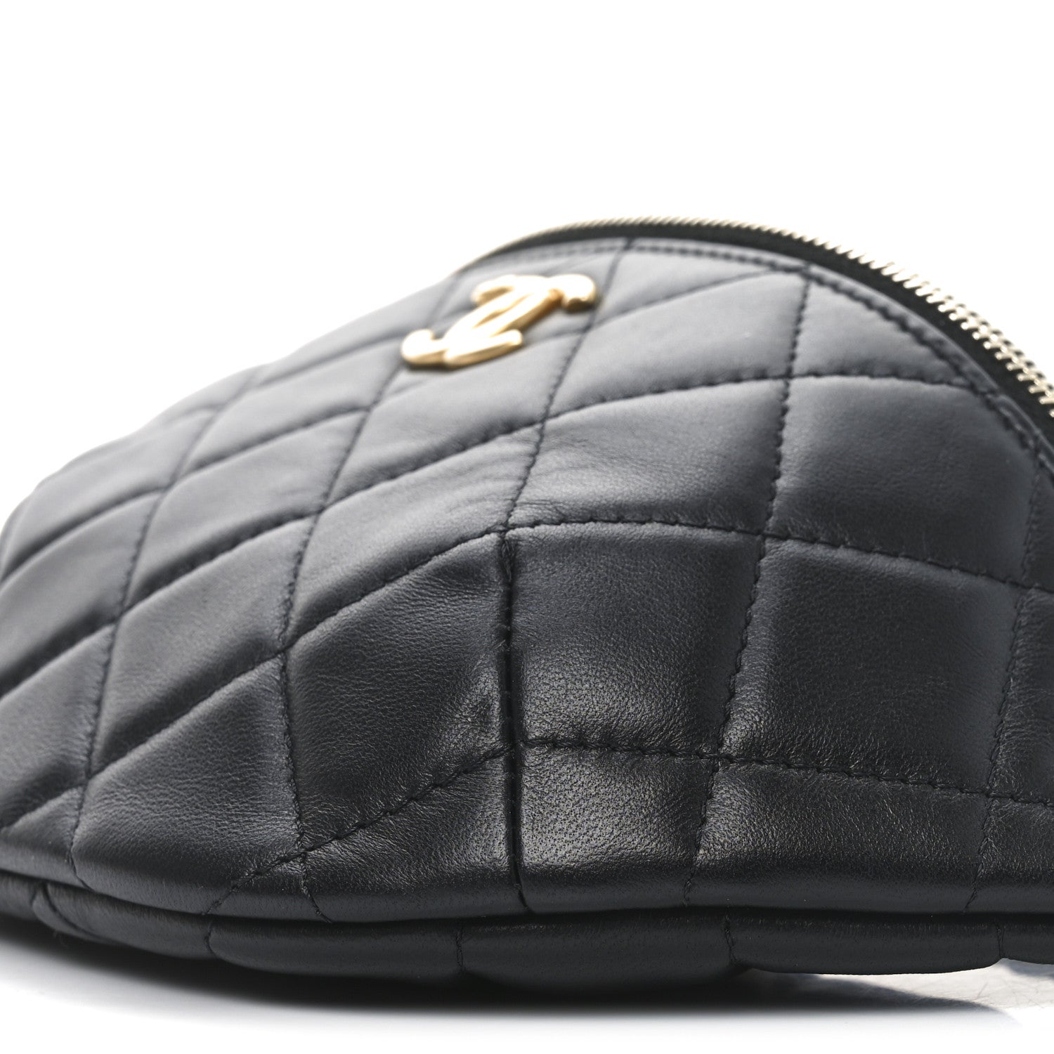 Chanel Lambskin Quilted Pearl Crush Belt Bag Black 10 of 10