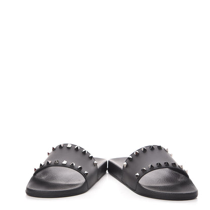 Valentino Garavani Rubber Rockstud Slide Sandals 39 Black 6 of 9