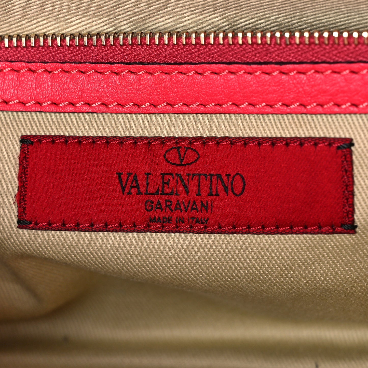 Vitello Small Rockstud Double Handle Tote Raspberry