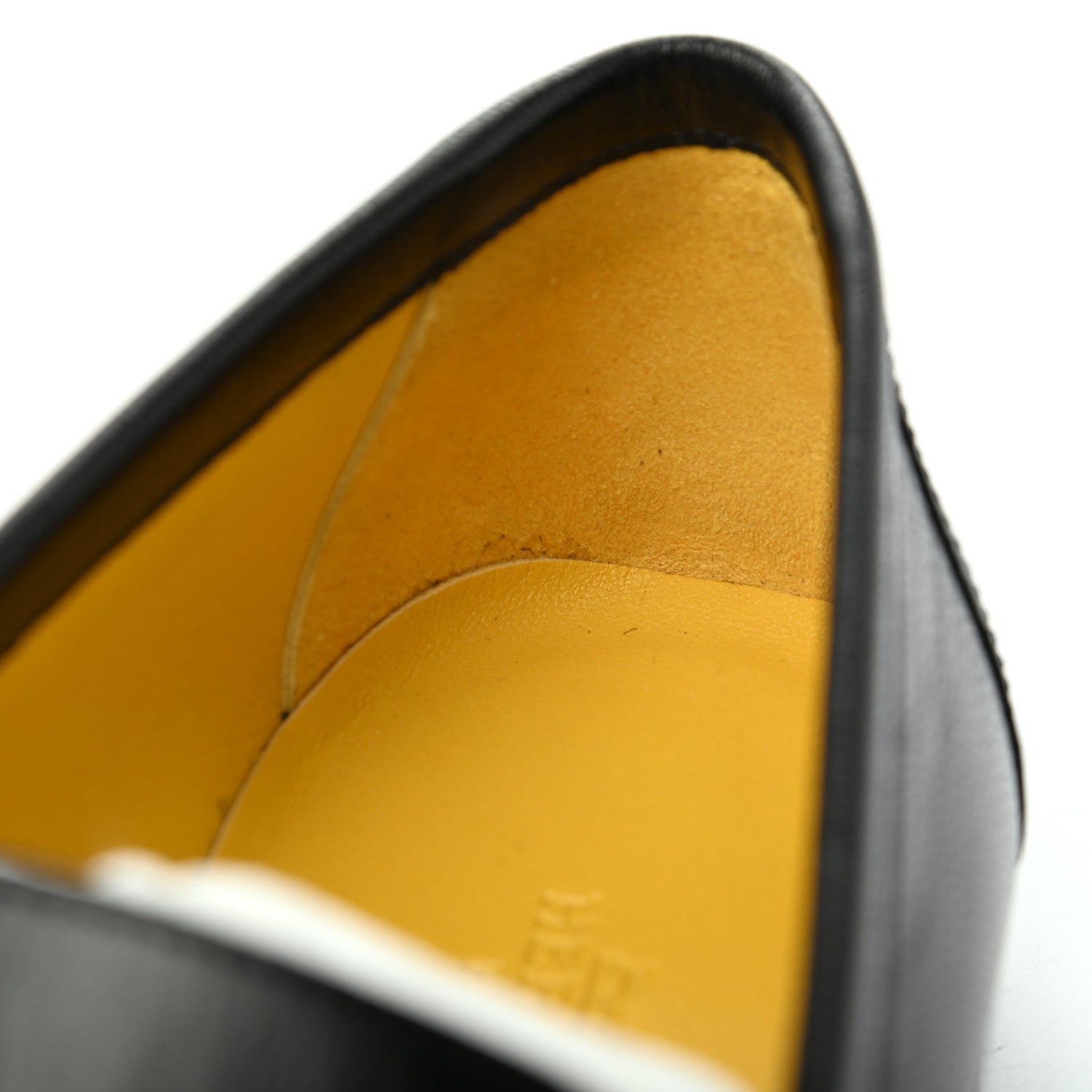 Hermes Goatskin Womens Royal Loafers 38 Black 17 of 20