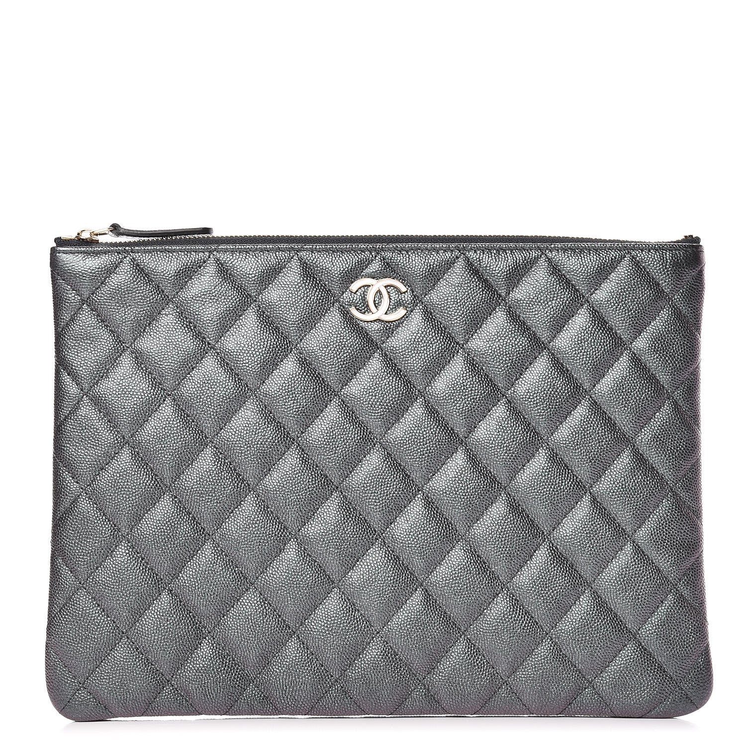 Chanel Iridescent Caviar Quilted Large Cosmetic Case Black 1 of 11