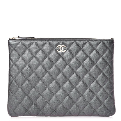 Chanel Iridescent Caviar Quilted Large Cosmetic Case Black 1 of 11