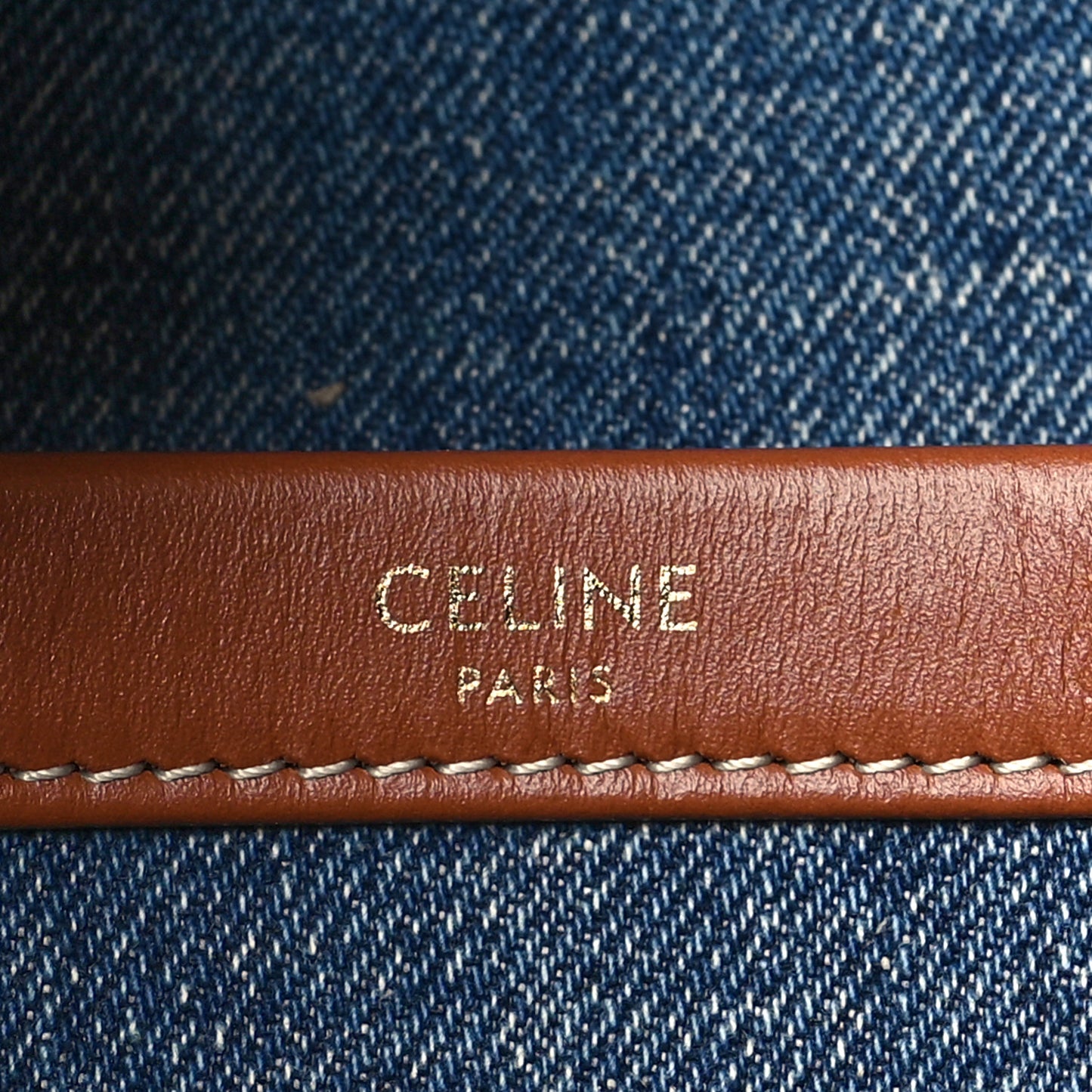 Denim Large Thais Cabas Navy Tan