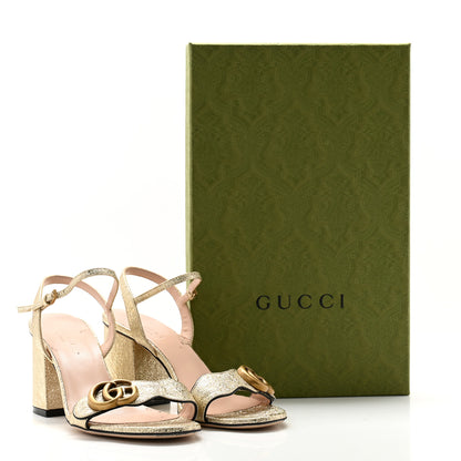 Gucci Galassia GG Marmont Ankle Wrap 75mm Sandals 36.5 Platino 8 of 8