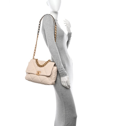 Chanel Goatskin Quilted Large Chanel 19 Flap Light Beige 2 of 10