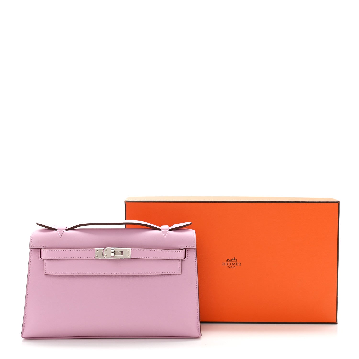 Hermes Swift Kelly Pochette Clutch Mauve Sylvestre 7 of 7