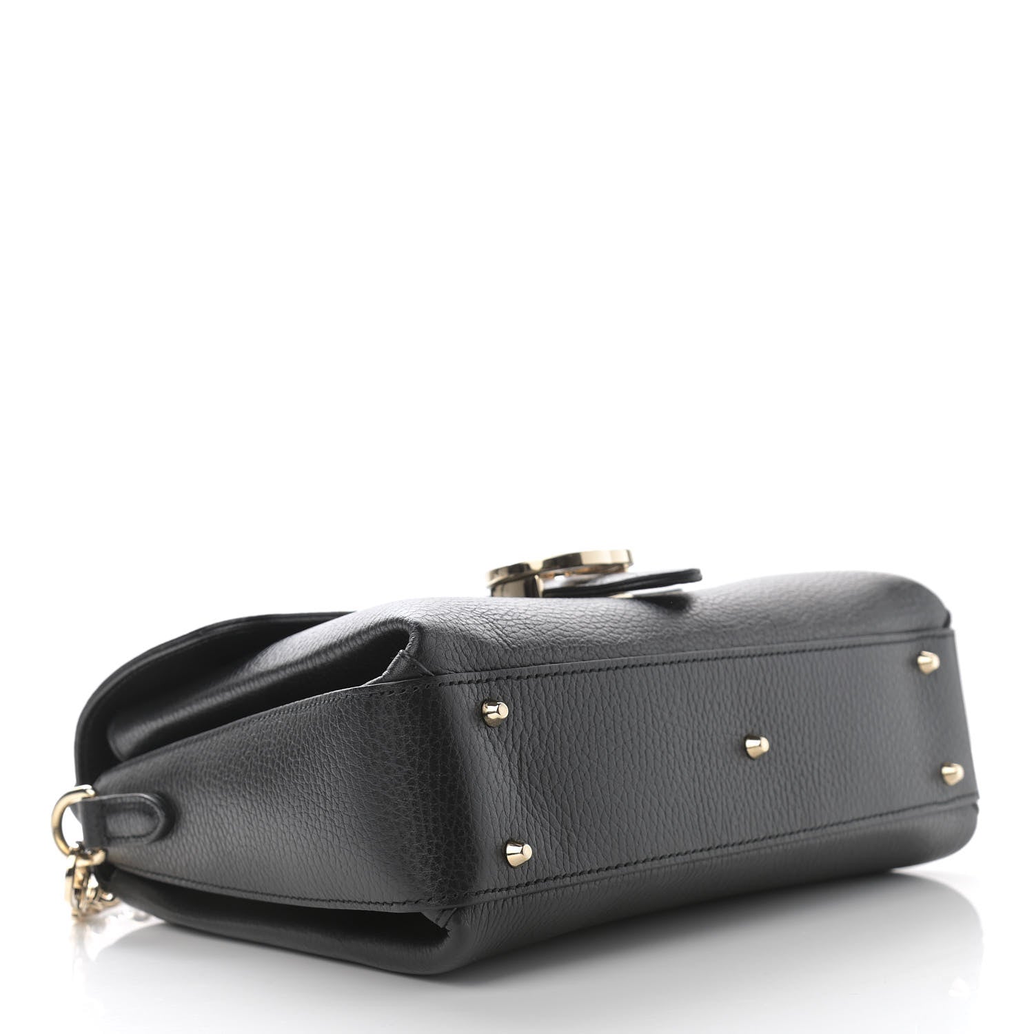 Gucci Dollar Calfskin Interlocking G Top Handle Shoulder Bag Black 4 of 10
