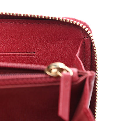 Chanel Sheepskin Caviar Chevron Quilted Medium Mademoiselle Vintage Zip Around Wallet Red 17 of 18