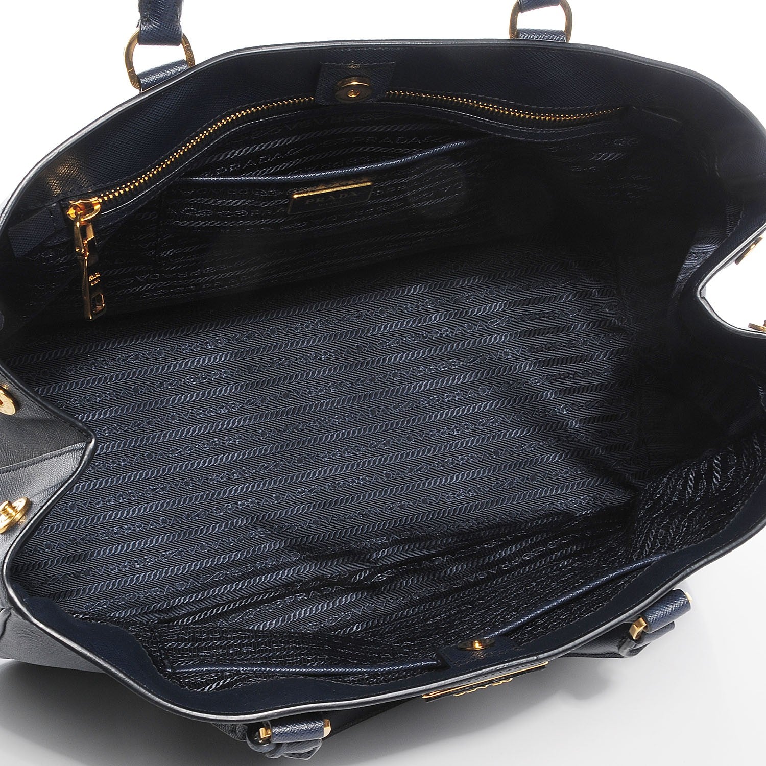 Prada Saffiano Lux Large Tote Baltico 5 of 10
