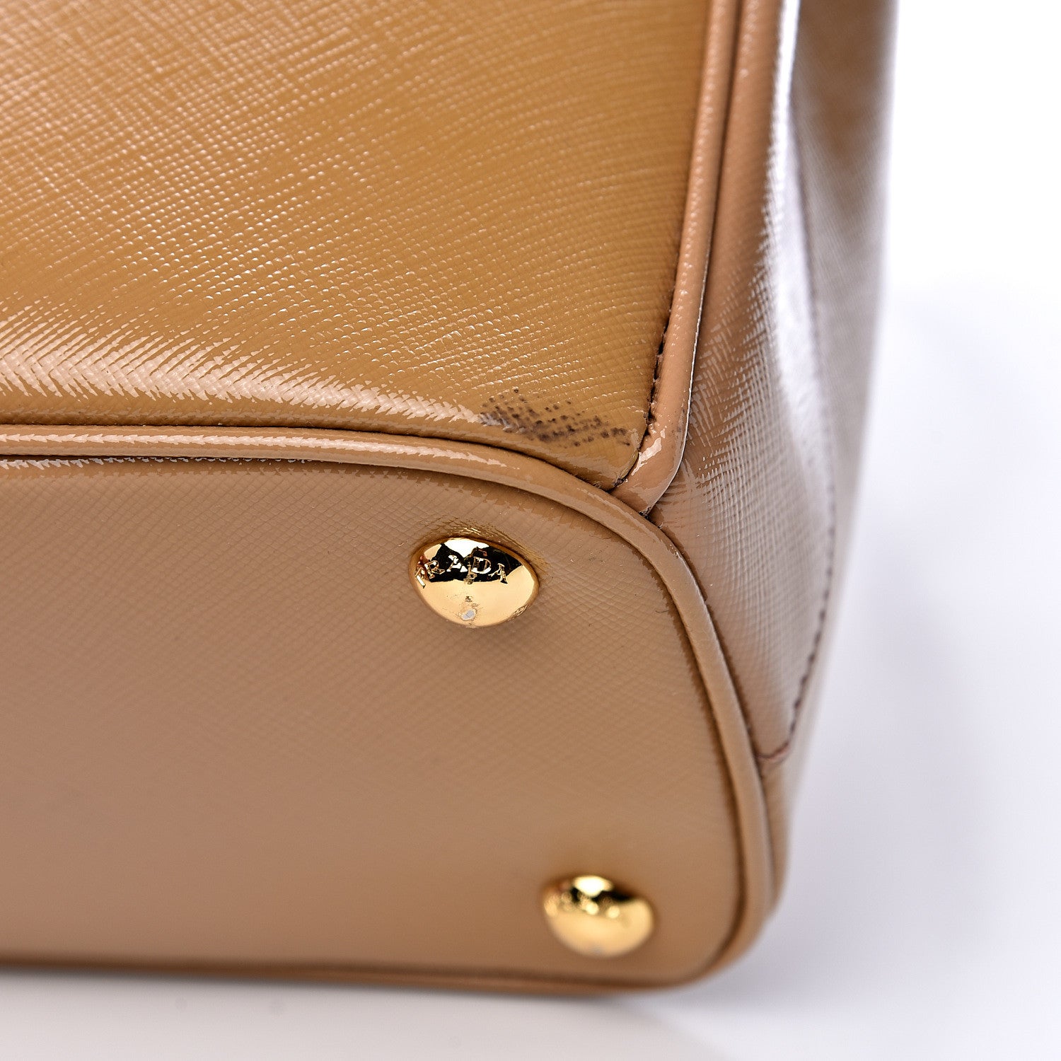 Prada Saffiano Vernice Top Handle Caramel 9 of 10