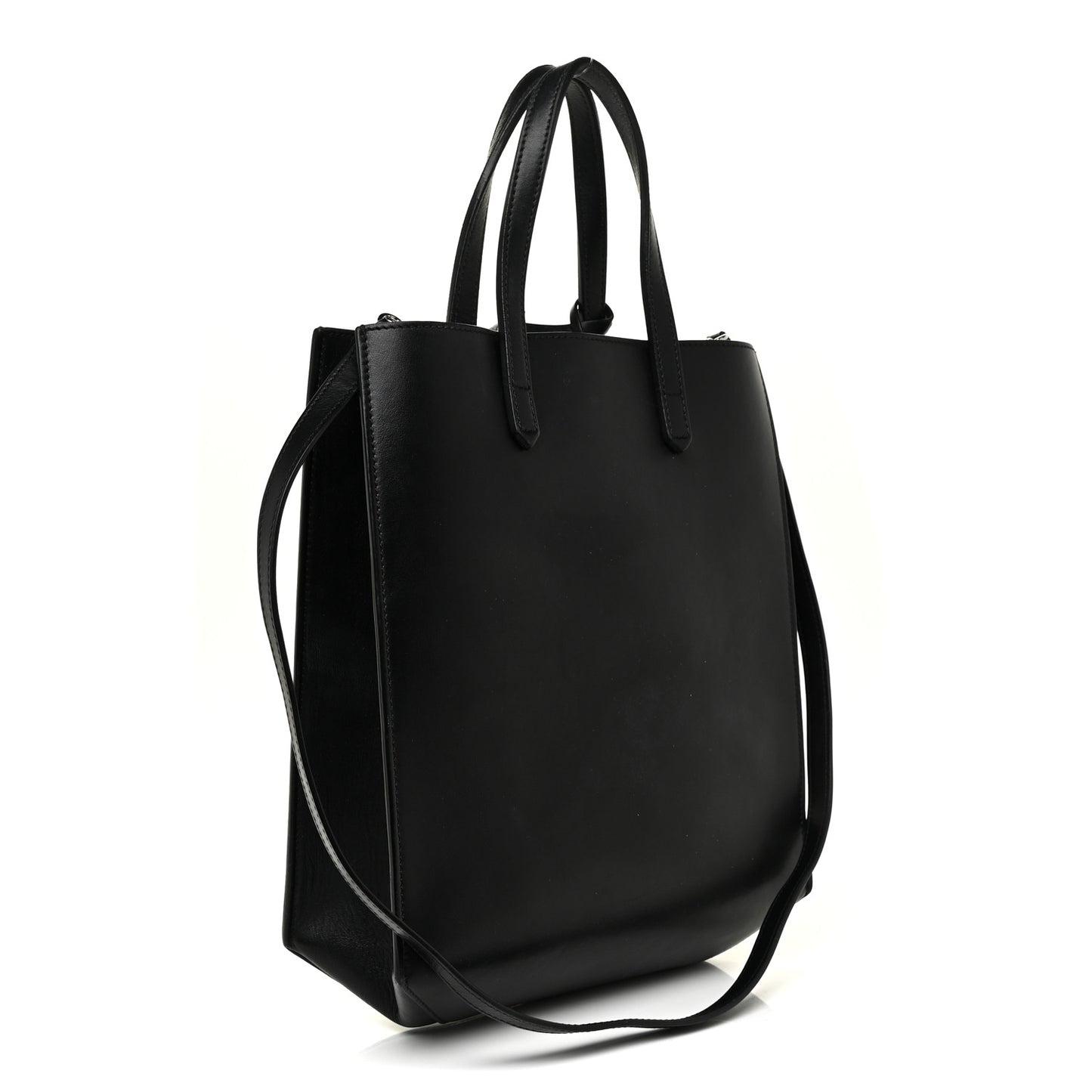 Calfskin Bambi Print Small Stargate Shopper Tote Black