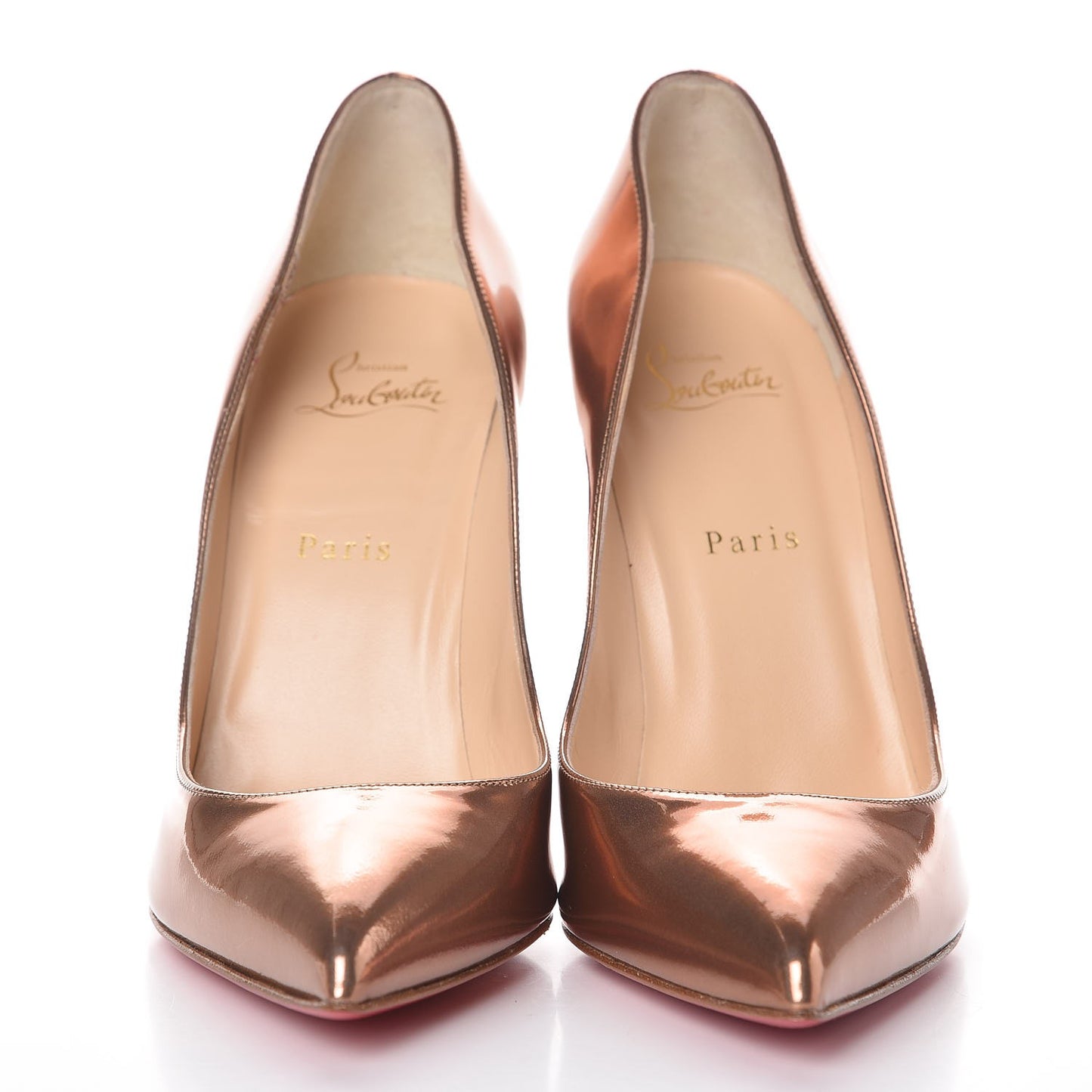 Metallic Patent Pigalle Follies 100 Pumps 40 Cappuccino