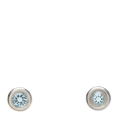 Tiffany Sterling Silver Aquamarine Color By The Yard Earrings 1 of 5