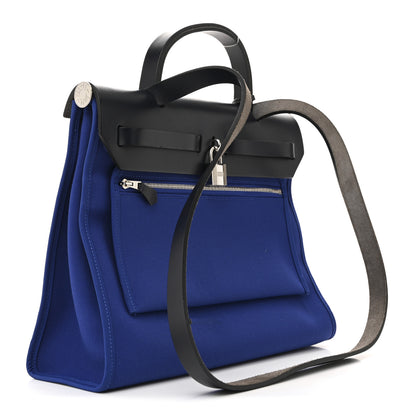Hermes Toile Vache Hunter Herbag Zip 31 PM Bleu Electrique Bleu Indigo 4 of 13