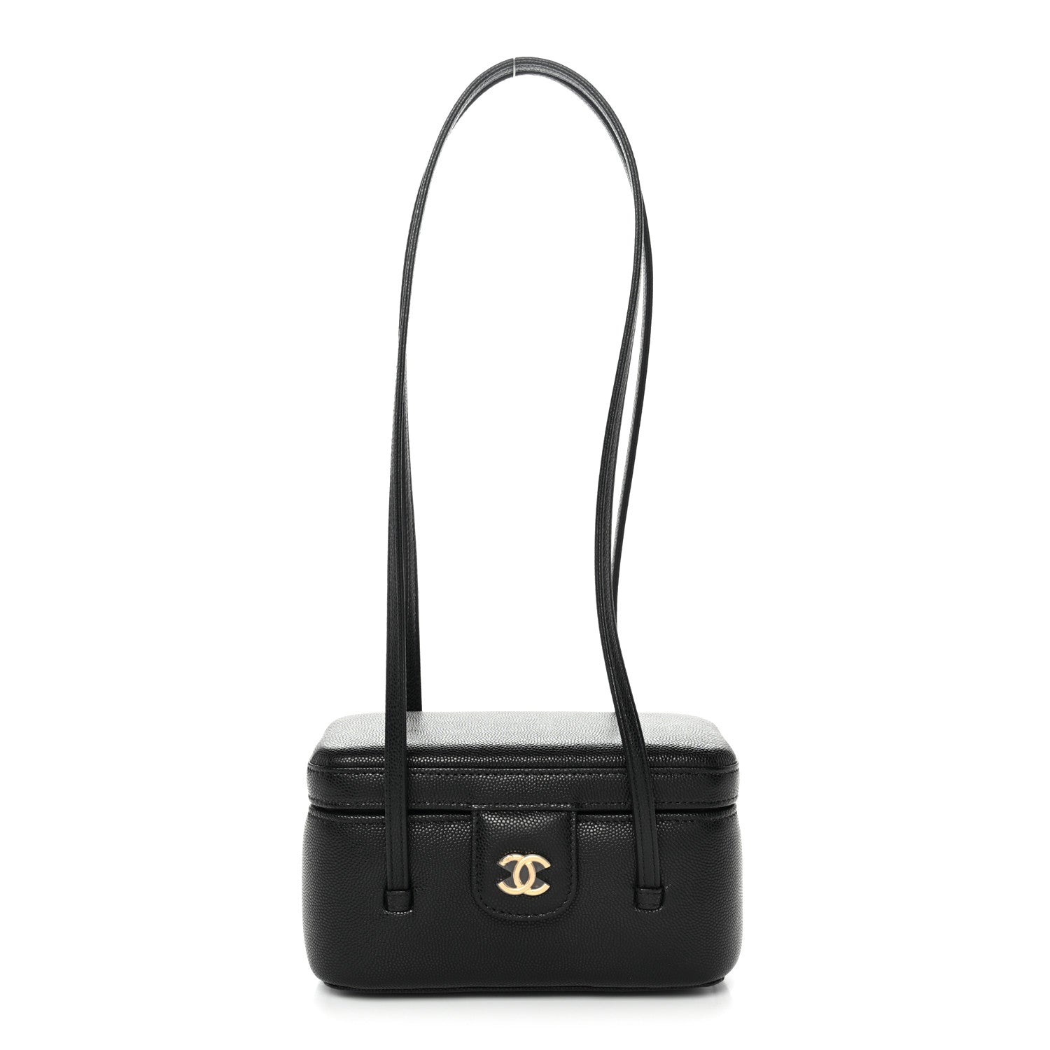 Chanel Shiny Caviar Preppy Coco Long Vanity With Strap Black 1 of 11
