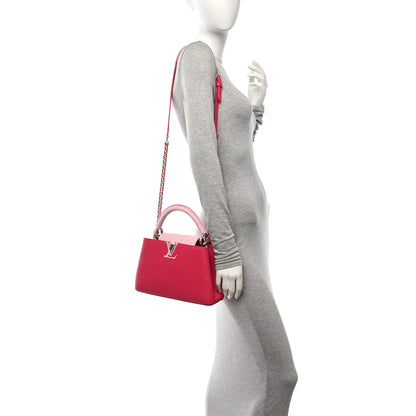 Louis Vuitton Taurillon Ostrich Capucines BB Magenta Calypso Pink 2 of 9