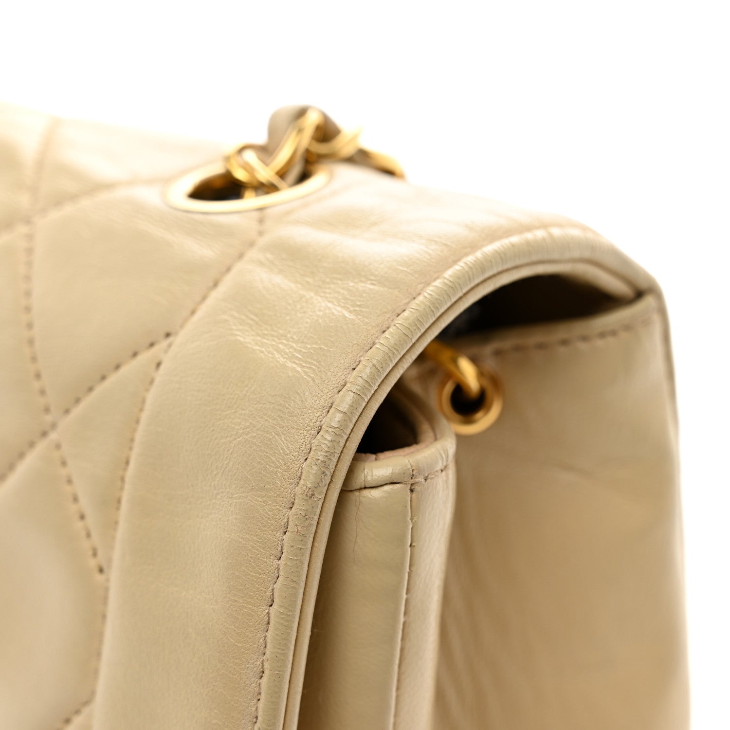 Chanel Lambskin Quilted Medium Single Flap Beige 13 of 14