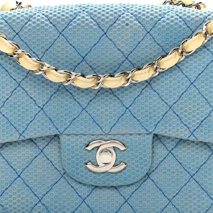 Chanel Neoprene Quilted Medium Single Flap Blue 8 of 12