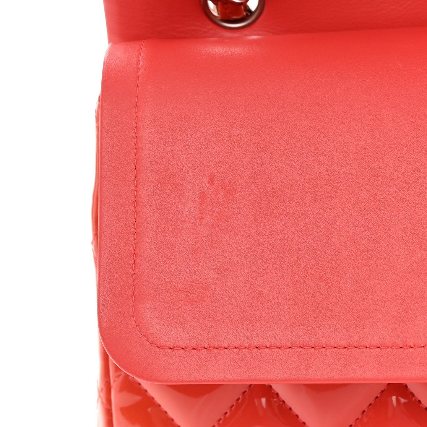 Patent Quilted Maxi Double Flap Coral