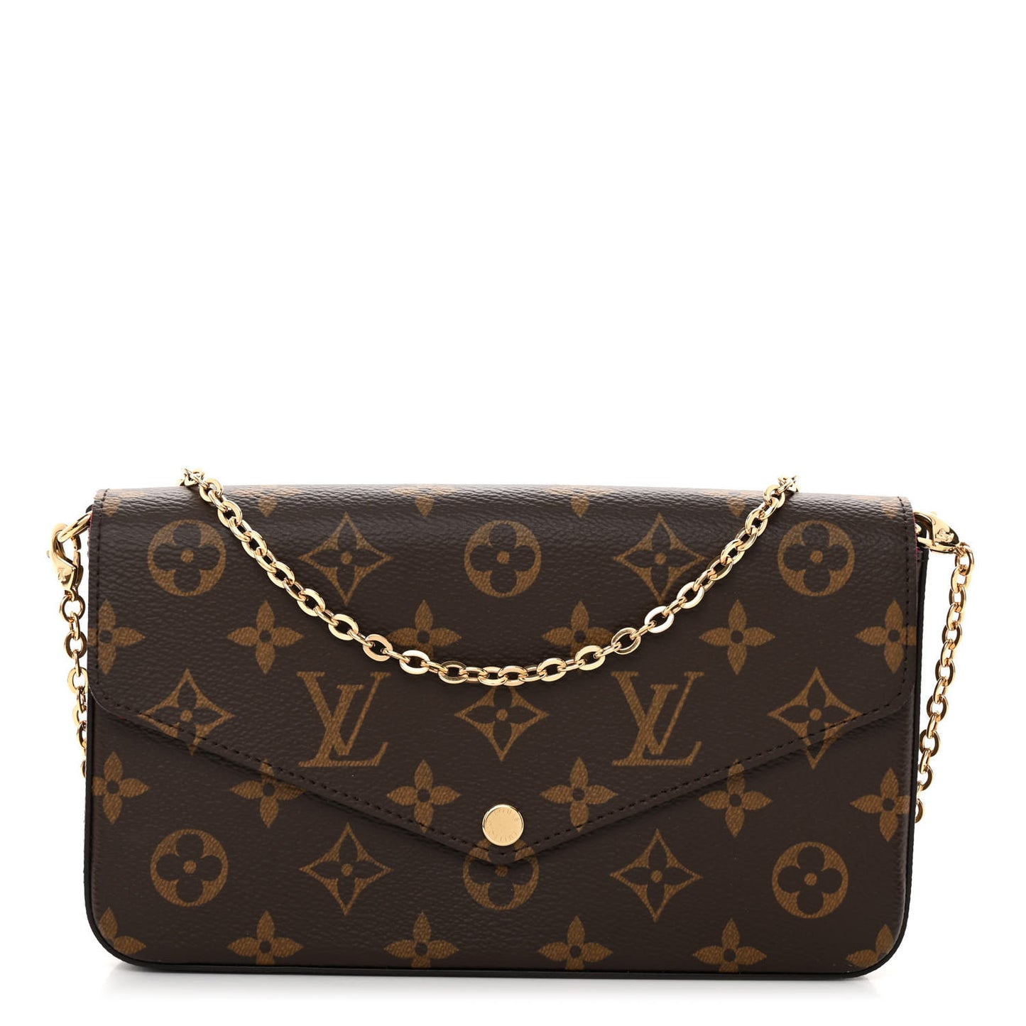 Monogram Pochette Felicie Chain Wallet Fuchsia