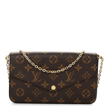 Louis Vuitton Monogram Pochette Felicie Chain Wallet Fuchsia 1 of 10