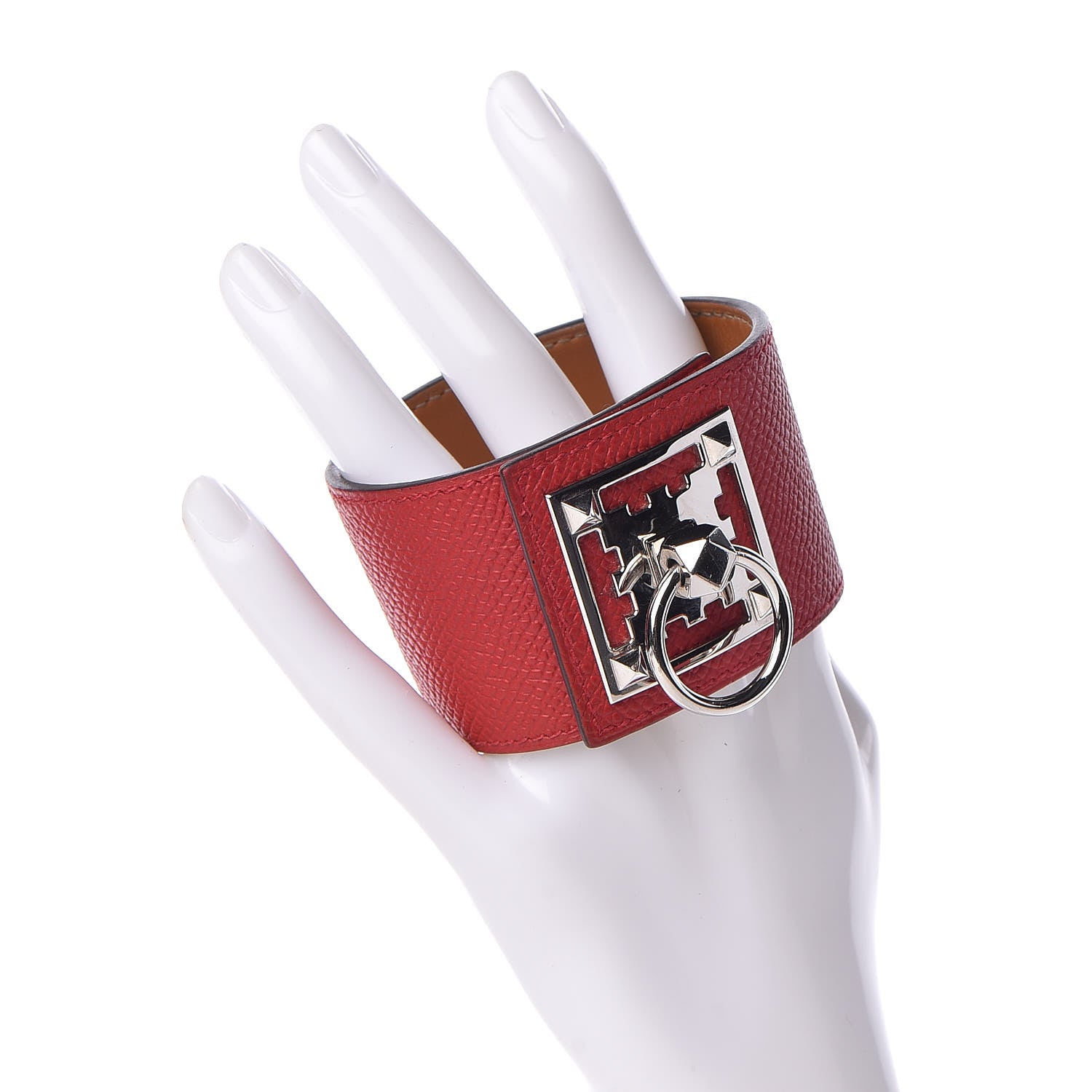 Hermes Epsom Creneau Bracelet M Red 2 of 12