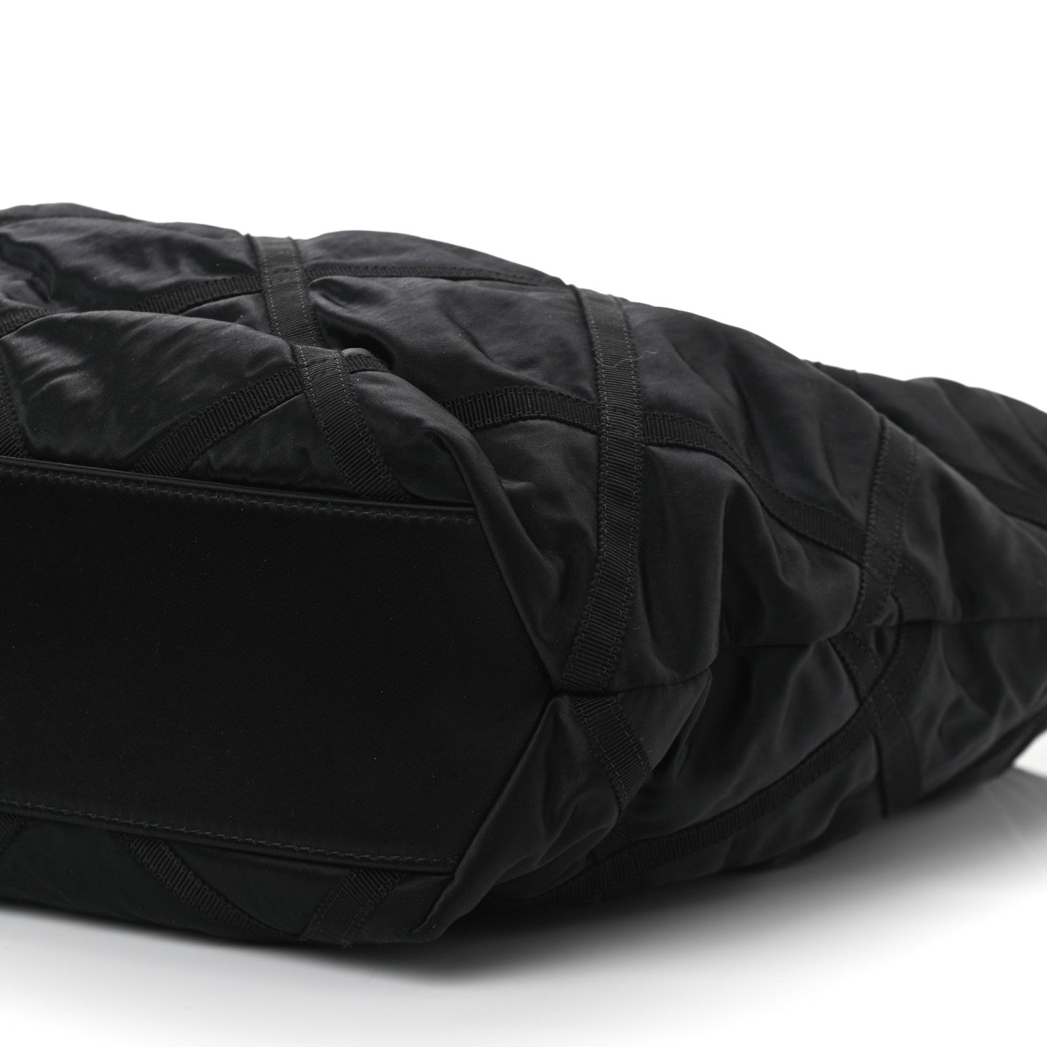Chanel Nylon Grosgrain Quilted Lifestyle Shopping Tote Black 10 of 12